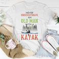 Never Underestimate An Old Man With A Kayak Father's Day T-Shirt Funny Gifts