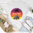 Never Underestimate An Old Man With A Snowmobile Tractor T-Shirt Funny Gifts