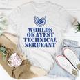Worlds Okayest Airforce Technical Sergeant T-Shirt Unique Gifts
