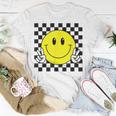 Yellow Smile Face Cute Checkered Peace Smiling Happy Face T-Shirt Unique Gifts