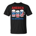 America The Brewtiful Funny July 4Th American Flag Patriotic Unisex T-Shirt