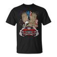 Auto Racing 4Th Of July Eagle Usa Flag Dragster Race Unisex T-Shirt