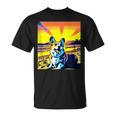 Beach Corgi Vintage Sunset Vacation Sunny Holiday Dog Unisex T-Shirt