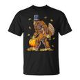 Bigfoot Turkey Pumpkin Thanksgiving Day Boys Men T-Shirt