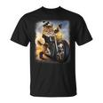 Biker Tabby Cat Riding Chopper Motorcycle Unisex T-Shirt