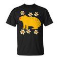 Capybara Flower Lovers Funny Animal Pet Cute Cartoon Comic Unisex T-Shirt