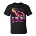 Crush Breast Cancer Awareness High Heel Leopard Pink Ribbon T-Shirt