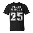 Custom Proud Football Uncle Number 25 Personalized For Men Unisex T-Shirt