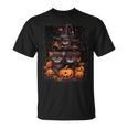 Cute Kittens And Spooky Pumpkins Halloween Witches Black Cat T-Shirt