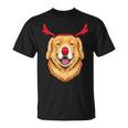 Dog Lover Golden Retriever Dressed As Rudolph On Christmas Unisex T-Shirt