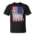 European Burmese Patriotic Cat Usa Pride American Flag Unisex T-Shirt