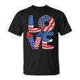 Funny 4Th Of July Love Donut Patriotic American Flag Usa Unisex T-Shirt