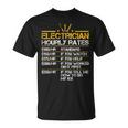 Funny Electrician Hourly Rates Lineman Men Electrician Dad Unisex T-Shirt
