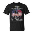 Funny Never Underestimate An Old Man With A Rottweiler Unisex T-Shirt