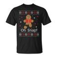 Oh No Snap Gingerbread Ugly Sweater Christmas T-Shirt