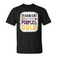 On Gameday Football We Wear Purple And Gold Leopard Print T-Shirt