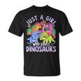 Girl Dinosaurs Pink Girl Loves Dinosaurs Unisex T-Shirt