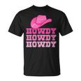 Girls Pink Howdy Cowgirl Western Country Rodeo Gift For Womens Unisex T-Shirt