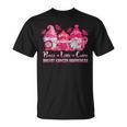 Gnome Peace Love Cure Pink Ribbon Breast Cancer Awareness T-Shirt