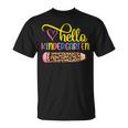 Hello Kindergarten Leopard Pink Pencil First Day Of School Unisex T-Shirt