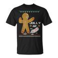 Jolly Af Gingerbread Man Gym Ugly Christmas Sweater T-Shirt