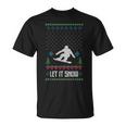 Let It Snow Ugly Christmas Apparel Snowboard T-Shirt