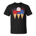 Memorial Day 4Th Of July Patriotic Ice Cream Cones Popsicle Unisex T-Shirt