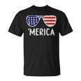 Merica American Flag Sunglasses Patriotic 4Th Of July Unisex T-Shirt