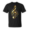 Music Note Gold Treble Clef Musical Symbol For Musicians T-Shirt