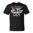 All You Need Is Love And A Dog Named Lily Small Large T-Shirt