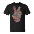 Peace Sign Two Fingers Distressed Unisex T-Shirt