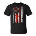 Physics Teacher Husband Dad Usa Flag American Fathers Gift For Women Unisex T-Shirt