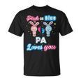 Pink Or Blue Pa Loves You Gender Reveal Baby Father Day Gift Unisex T-Shirt