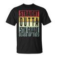 Retro Straight Outta 5Th Grade Graduation Class Of 2023 Gift Unisex T-Shirt