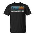 Retro Sunset Stripes Ahsahka Idaho T-Shirt