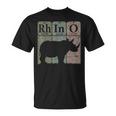 Rhino Periodic Table Elements Rhino Lover Rhinoceros Retro T-Shirt