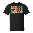 Senior 2024 Groovy Retro Happy Last Day Of School Graduation Unisex T-Shirt
