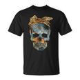 Skull Bow Leopard Vintage Retro Funny Halloween Gifts Halloween Funny Gifts Unisex T-Shirt