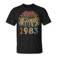 Vintage July 1983 Limited Edition 40 Years Old 40Th Birthday 40Th Birthday Funny Gifts Unisex T-Shirt