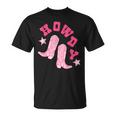 Vintage Pink Howdy Rodeo Western Country South Cowgirl Boot Rodeo Funny Gifts Unisex T-Shirt