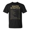 Watts Name Gift Watts Facts V2 Unisex T-Shirt