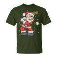 Baseball Santa Claus Christmas Tree Lights Pajama Boys T-Shirt