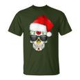 Christmas Hat Santa Day Of The Dead Sugar Skull Party T-Shirt