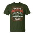 Gaines Blood Runs Through My Veins Family Christmas T-Shirt
