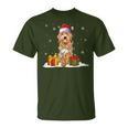 Goldendoodle Santa Christmas Tree Lights Xmas Pajama Dogs T-Shirt