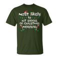 Most Likely Hit Snooze Christmas Morning Xmas Family Match T-Shirt