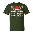 Most Likely To Trade Brother For Family Christmas T-Shirt