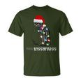 Merry Kissmyass Cat Christmas Lights T-Shirt