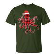 Red Plaid Octopus Pajama Family Buffalo Christmas T-Shirt