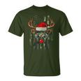 Reindeer Camo American Flag Christmas Pajama X-Mas Veteran T-Shirt